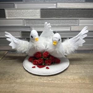 Vintage Annalee Romantic Love Doves On Roses 4" Posable Felt Doll