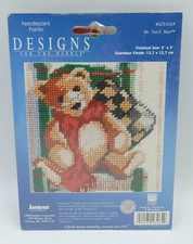 Janlynn Needlepoint Kit MR Ted E BEAR Kit #023-0264 Designs For The Needle 5"x5"