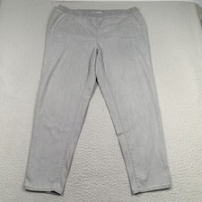 Eileen Fisher Organic Cotton Blend Pants Womens 1X Tapered Pull on Stretch Gray