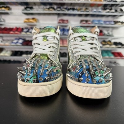 Christian Louboutin Lou Pik Pik 2 Holographic Green Silver Men's