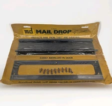 Matte Black 13 Inch Extruded Aluminum M-D Building Products Mail Drop Slot NOS 