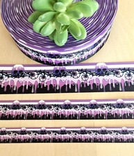 5/8, 7/8 1.5" 1 YD Halloween Blood Splatter Ribbon Eyeballs Skull Scream
