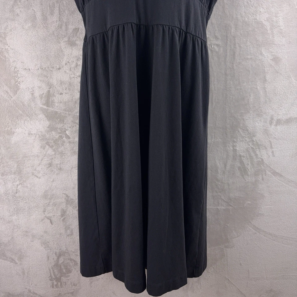 Everlane Dress Womens Size Large Black Elastic Waist Maxi Organic Cotton - Image 4 of 4
