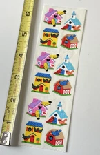 1 Sandylion Vintage full Strip Kromekote Birds & Birdhouse Stickers Birdhouses