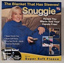 Snuggie Original The Blanket That Has Sleeves As Seen On TV Blue New