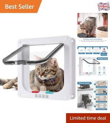 Wetterfeste Katzenklappe mittel 16 cm x 15,7 cm mit transparenter Sicht für Haustiere