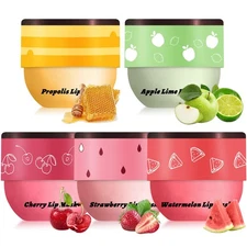 Moisturizing Lip Balm Set with Vitamin E, Fruit Extracts, Day & Night Lip Care