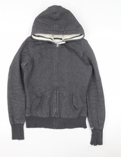 H&M Hoodie Jungen grau Full Zip gef&uuml;ttert Gr&ouml;&szlig;e S
