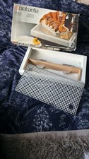 Vintage Brabantia Food Warmer in original box with 2 tea lights Black VGC 1970’s