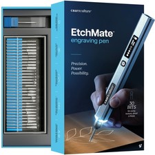EtchMate Engraving Pen for Metal, Wood, Glass, Plastic All Materials Silver