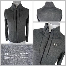 Under Armour HeatGear Jacket Women s M Gray Poly Long Sleeve Full Zip YGI Q5-154