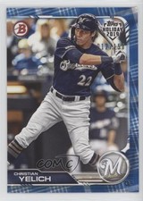 2019 Topps Holiday Bowman Blue 12/150 Christian Yelich #TH-CY ex0