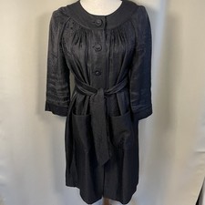 Vera Wang Evening Coat Cardigan Jacket Wrap Black Size 8 EUC