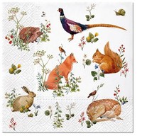 20 Servietten Wild Forest Animals Waldtiere Fuchs Igel Fasan EichhöRnchen 33X33