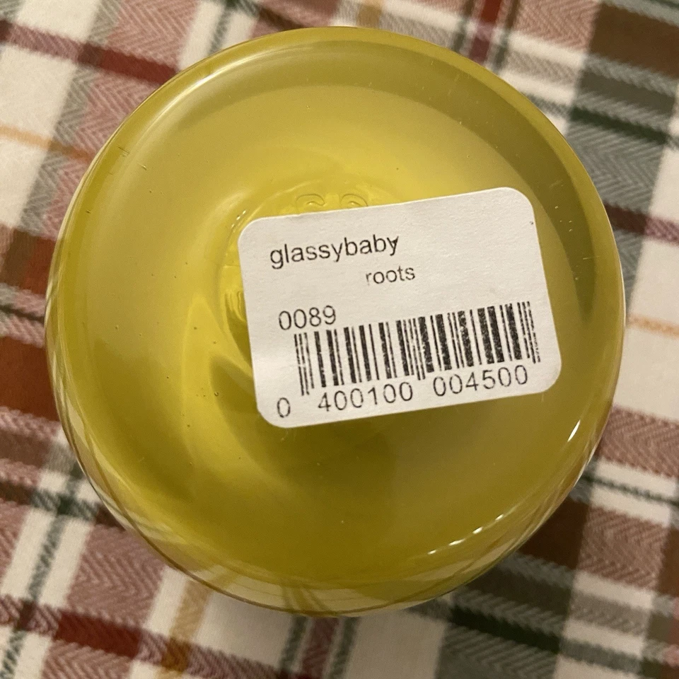 Glassybaby Votive Candle Holder Glass Yellow Pre Triskelion - Image 2 of 4