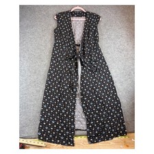 J.Crew Mercantile Midi Wrap Dress Women Small Black Ditsy Floral Boho Sleeveless