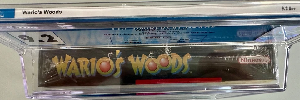 Wario's Woods Super Nintendo SNES CGC 9.2 A++ SEALED V-Seam 1998 - Image 4 of 4