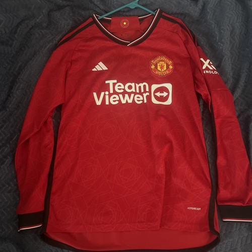 Adidas Men's Manchester United 23/24 Long Sleeve Home Jersey Size Medium - 第 1/3 張圖片
