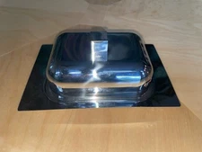 BergHOFF J13 Vintage MCM Square Design Butter Dish Stainless Steel 18/10 Nice