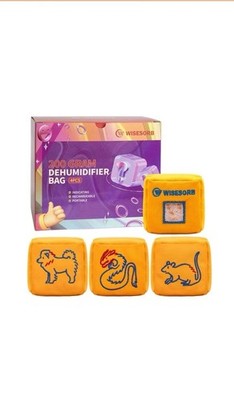 4Pcs 200g Desiccant Dehumidifier Bags, Rechargeable Indicating Silica Gel Beads,
