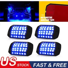Blue 36 Rock Lights LED 4 Pods - Waterproof LED Underglow Underbody Glow Lamp