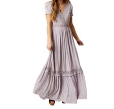 Altar’D State Maxi Dress Women’s Large Lavender Short Sleeve Long Cocktail