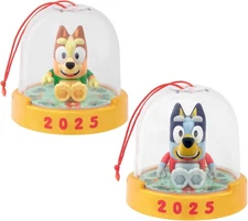 Bluey Ornament Pack of 2, Poseable Mini Decorations Toy Figurines in Blue 