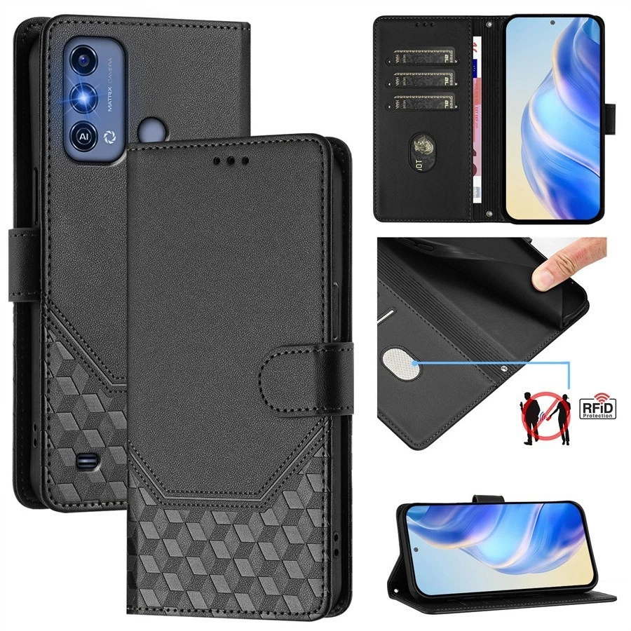 Funda de teléfono tipo billetera de cuero color para gato para ZTE Blade A76 A56 A36 A73 A35 A75 Nubia Foto 4 de 4