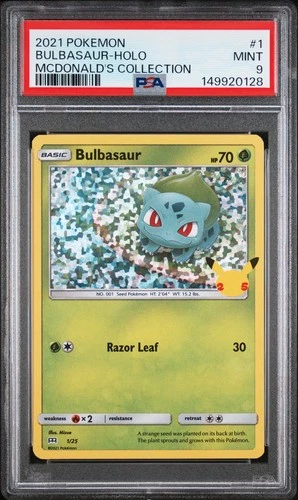 2021 POKEMON MCDONALD'S COLLECTION #1 BULBASAUR-HOLO PSA 9