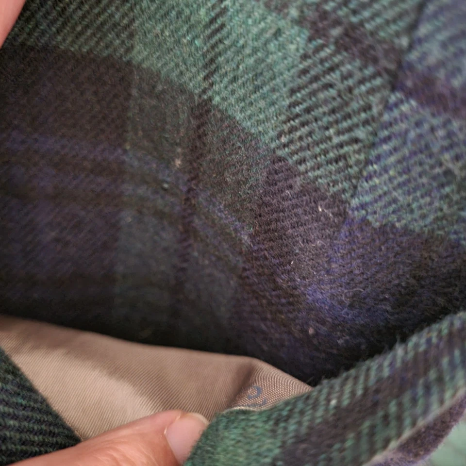 Blazer vintage Oscar de la Renta para mujer mezcla de lana tartán cuadros est bolsillos M/L Foto 4 de 4