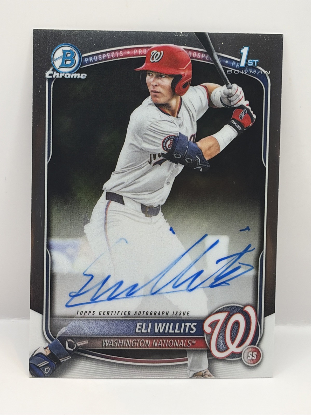 2025 Bowman Draft Eli Willits Chrome Auto Autograph 1st Prospect Nationals RC