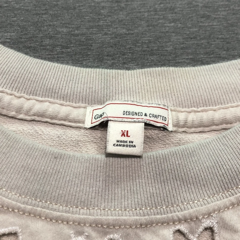 Gap Sweatshirt Women's XL Mesh Feminine Minimalist Grandma Lounge White - Image 2 of 4