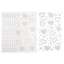 6Sheets Heart Gem Sticker, Face Gem Stickers, AB Color