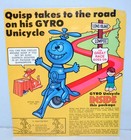 Vintage 1960s 1970s Quaker Oats Quisp Gyro Unicycle Cereal Box Back — photo 1