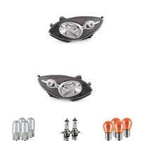Halogen Scheinwerfer Set H4 Schwarz FüR Renault Twingo II Inklusive Lampen