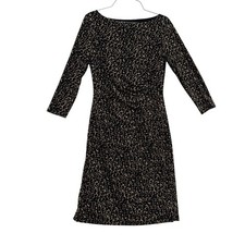 Lauren Ralph Lauren Animal Print Ruched Sheath Dress 8 Career Office Siren Chic