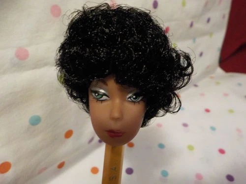 GorgeousNEW" Vintage Look "Fashion Doll replaceable head,Black Silky Hair,AA,