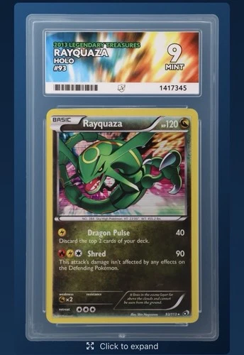 Rayquaza 93/113 ACE graded card