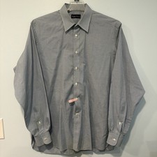 Purple Label Ralph Lauren Men's Italian Blue Gingham Dress Shirt Size 16/5