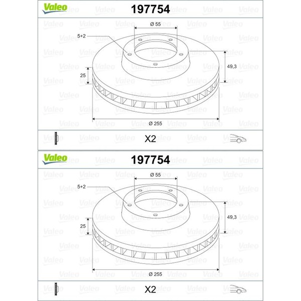 2X Valeo Bremsscheiben 255Mm BelÜFtet Vorne Passend FüR Lexus Ct Toyota Prius |-image