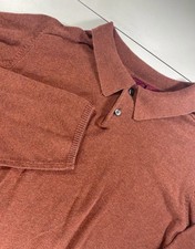 Merona XL Men's Pullover Cotton Long Sleeve 3/4 Button Down Rusty Brown