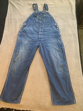 Key Imperial Bib Overalls Mens 44x32 Blue Workwear Pants Carpenter Farmer