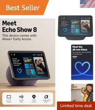 Echo Show 8 newest model, Vibrant HD 8.7" display with spatial audio, with Al...