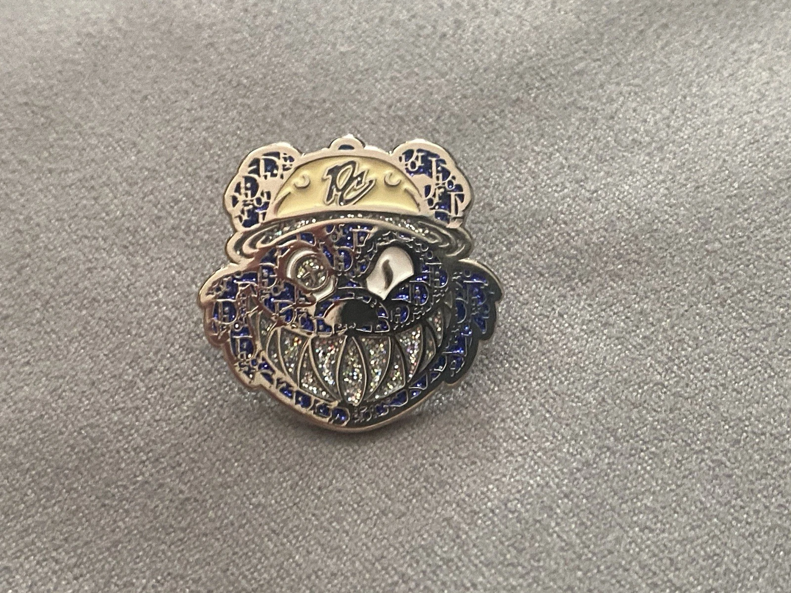 Pinzcity Dior bleu pailleté argent multi grill argent épouvantail chapeau