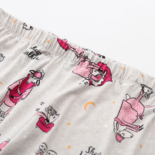 Women's 2 Piece Pajama Set Short Sleeve Crew Neck Capri Soft Cute Cartoon Pjs - Picture 24 of 25