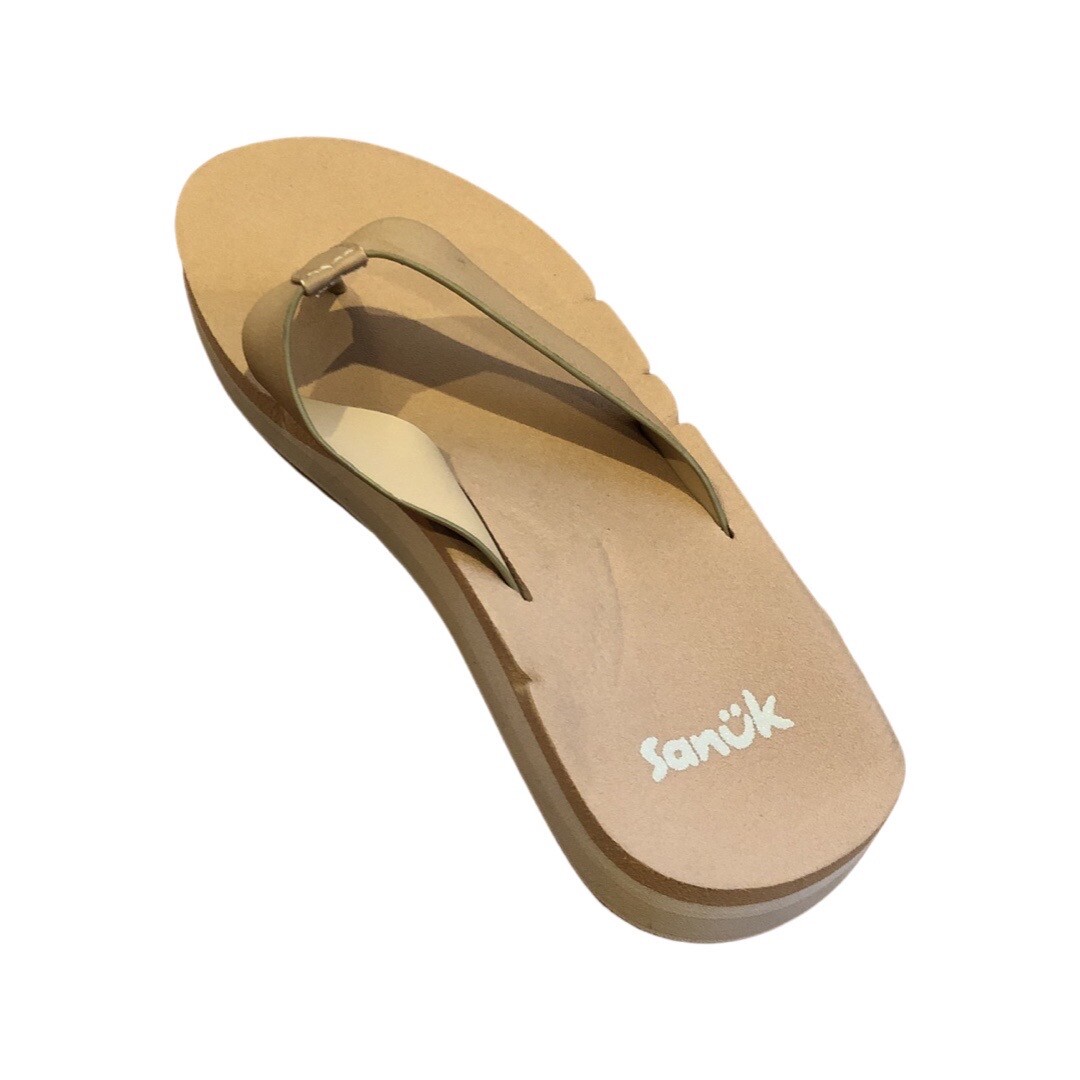 Sanuk Women's Highland ST Soft Top Tan Platform Flip Flops Sandals