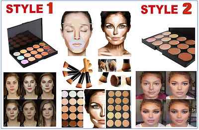 Neu 15 Farben Abdecker Palette Gesicht Make-up Kontur Textmarker Creme Foundation