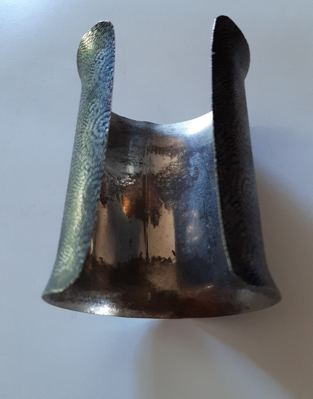 Statement Braclet Large Cuff 4" Silver Black Meta… - image 2