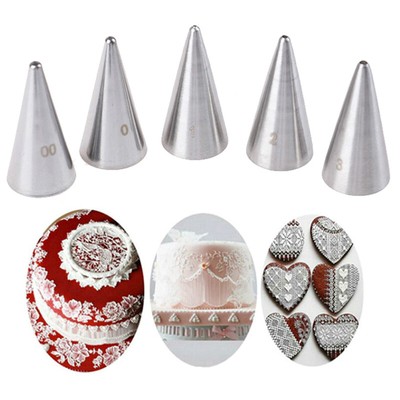 5Pcs Round Fine Hole Icing Piping Nozzles Cream Tips Decorating Pastry Tools _r1