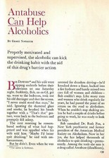 ANTABUSE CAN HELP ALCOHOLICS 1974 FEATURE DEALING WITH DRINK AS AN ILLNESS